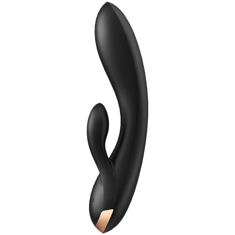 SATISFYER - VIBRATORE DOPPIO FLESSIBILE APP NERO