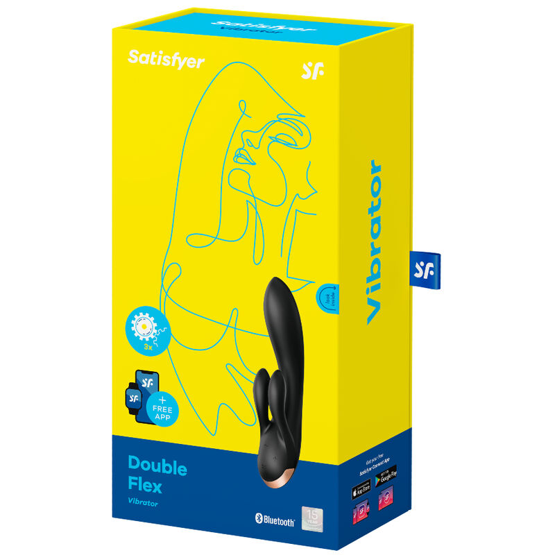 SATISFYER - VIBRATORE DOPPIO FLESSIBILE APP NERO
