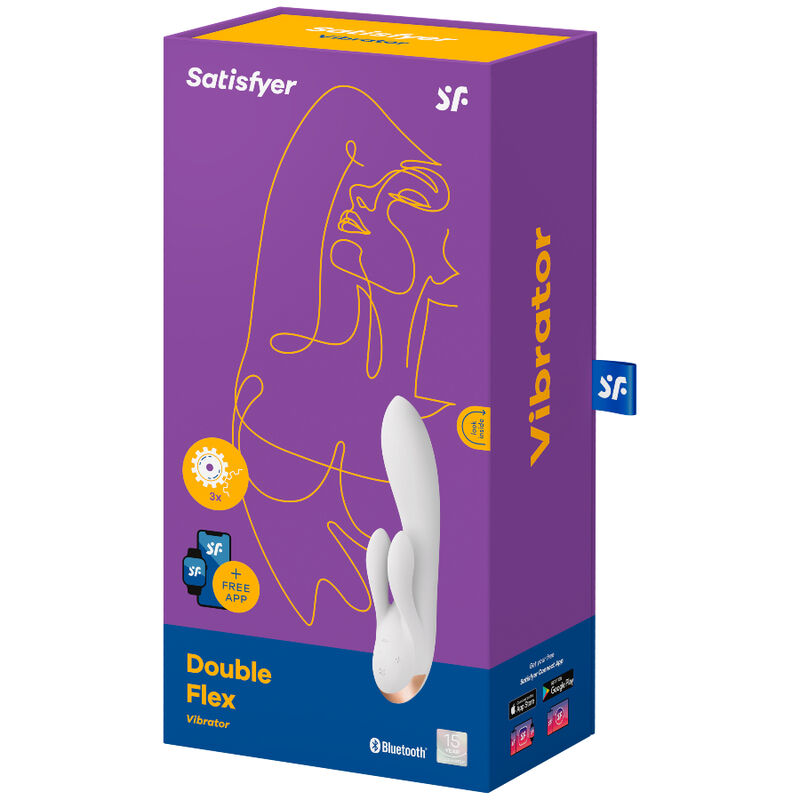 SATISFYER - VIBRATORE DOPPIO FLESSIBILE APP NERO