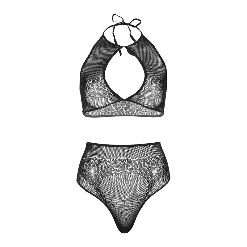 LEG AVENUE - SET DUE PEZZI CON TOP E PERIZOMA, TAGLIA UNICA