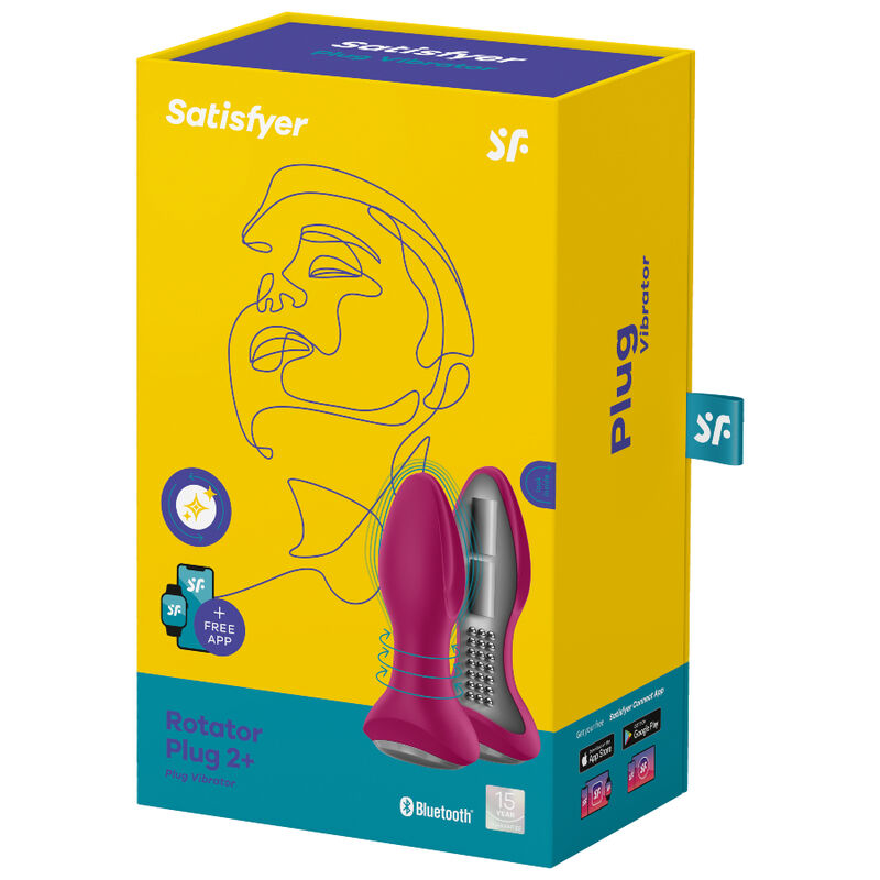 SATISFYER - ROTATOR PLUG 2+ VIBRANTE APP ROSSO