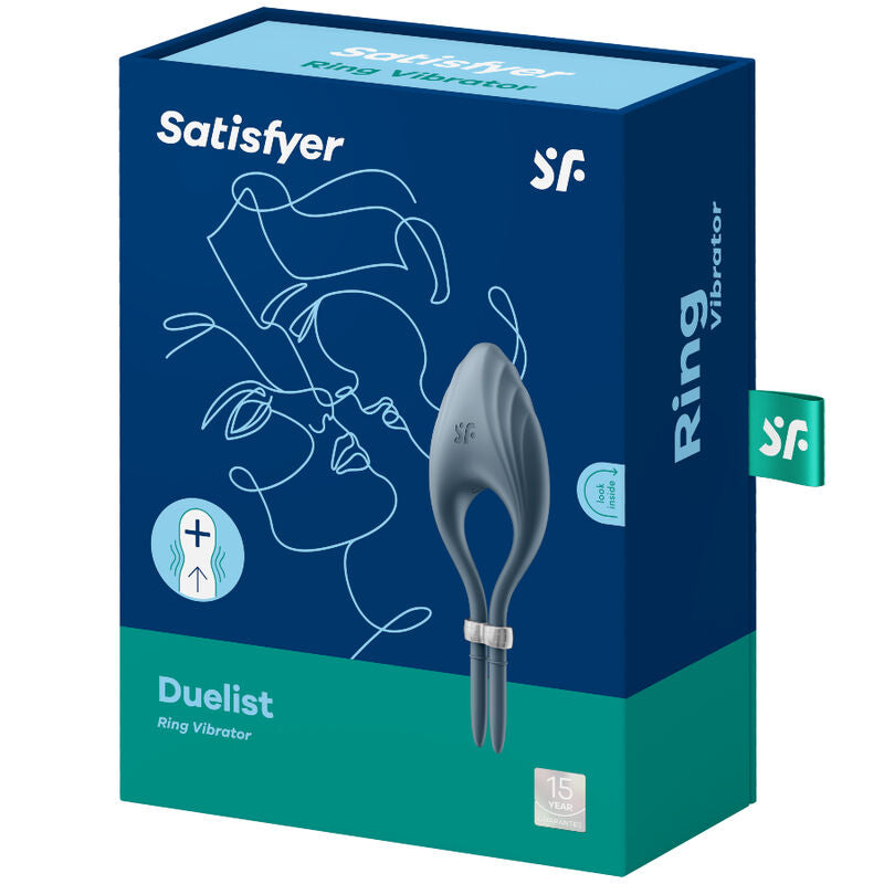 SATISFYER - VIBRATORE AD ANELLO DUELIST GRIGIO