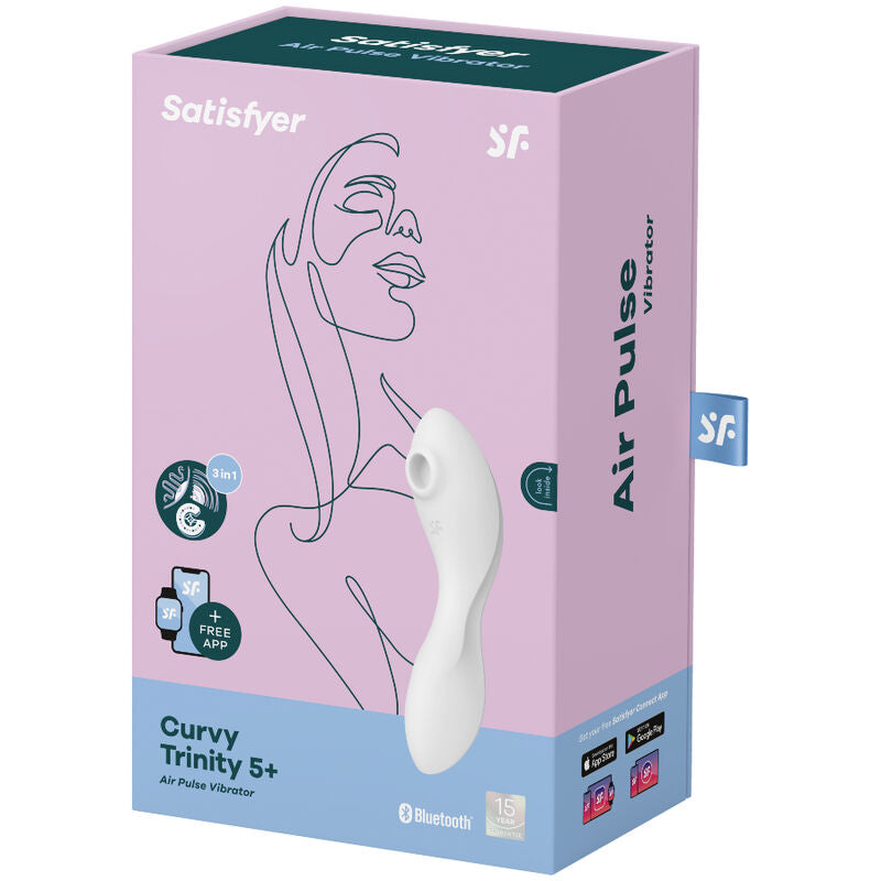 SATISFYER - CURVY TRINITY 5 AIR PULSE STIMOLATORE E VIBRATORE APP BLU