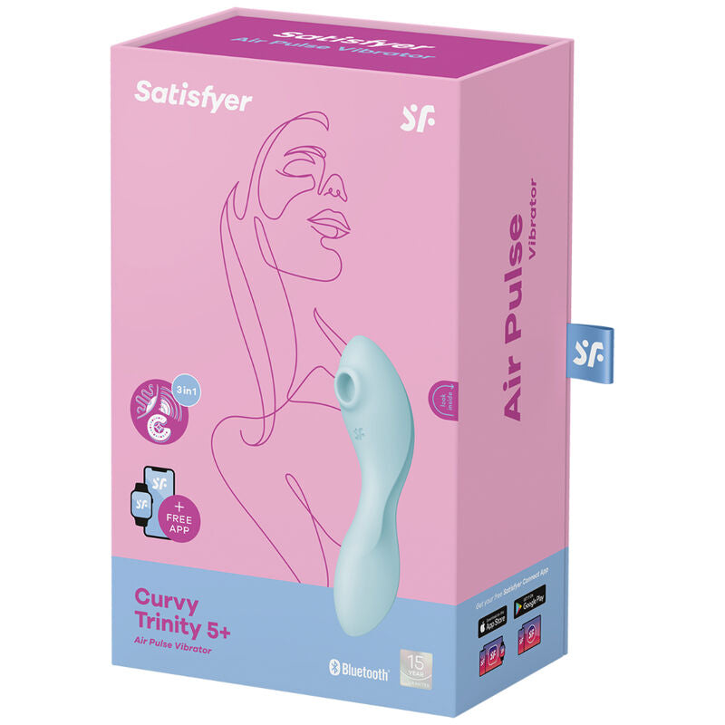 SATISFYER - CURVY TRINITY 5 AIR PULSE STIMOLATORE E VIBRATORE APP BLU