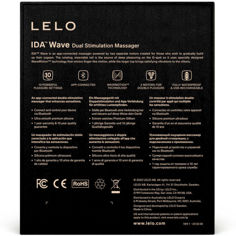 LELO - IDA WAVE MASSAGGIATORE PER COPPIE NERO