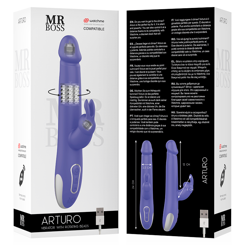 Vibratore e Rotatore Arturo - Compatibile con Watchme - 24 cm - MR BOSS