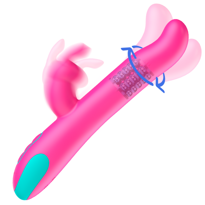 Vibratore e rotatore Pluto Rabbit 24 cm x 3,2 cm - 10 modalità, 4 velocità di rotazione, compatibile con Watchme - HAPPY LOKY