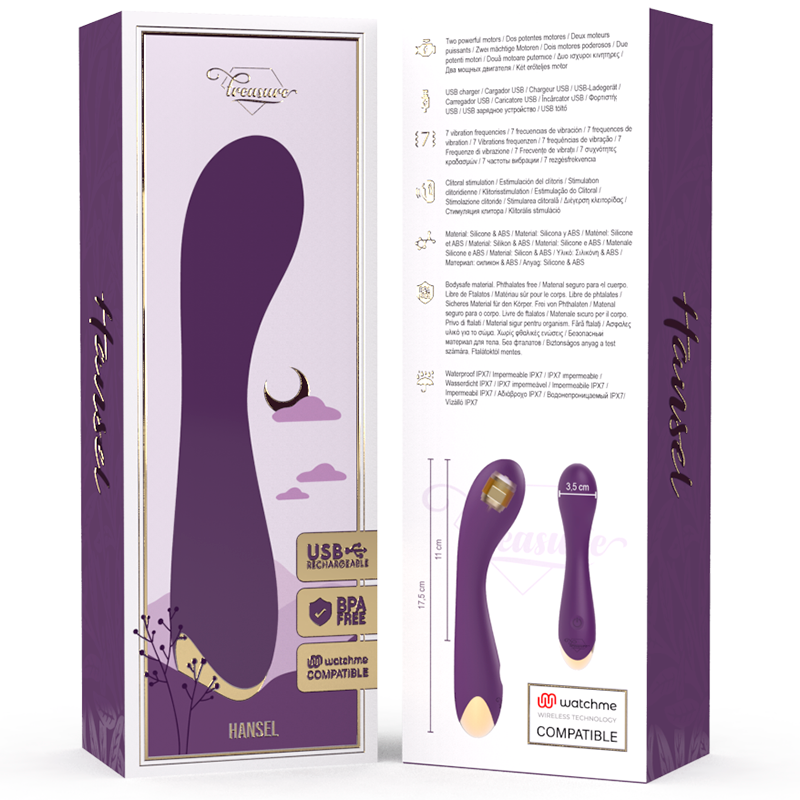 TESORO - VIBRATORE HANSEL G-SPOT COMPATIBILE CON LA TECNOLOGIA WIRELESS WATCHME