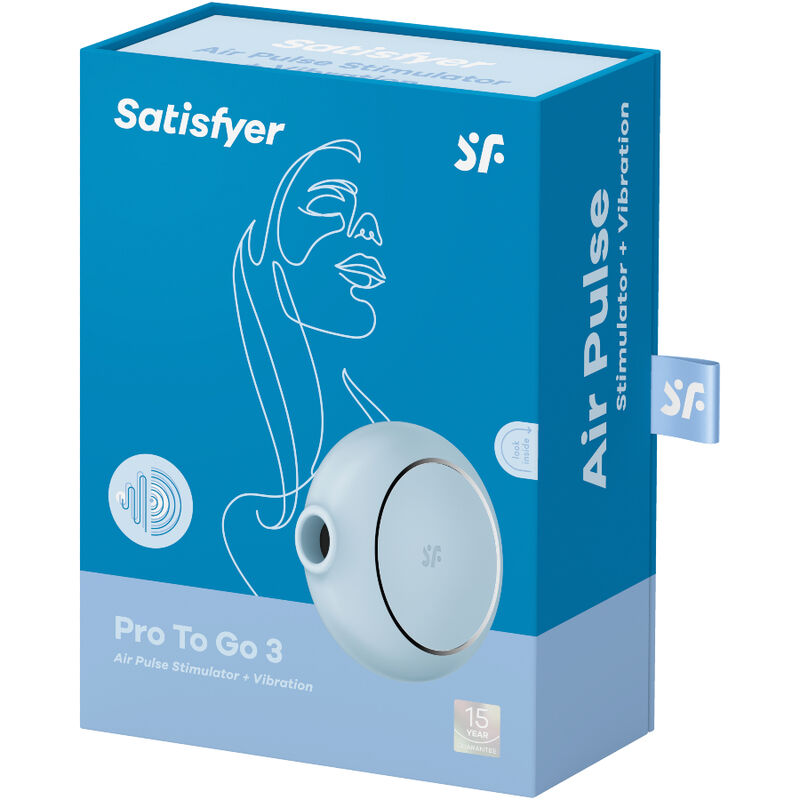 SATISFYER - PRO TO GO 3 DOPPIO STIMOLATORE E VIBRATORE A IMPULSI D'ARIA BLU