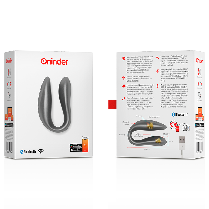 Vibratore per coppie Lisboa – Controllato tramite app, doppia stimolazione, IPX7 – ONINDER