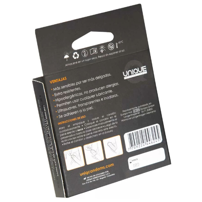 Preservativi UNIQ Classic senza lattice – 3 unità