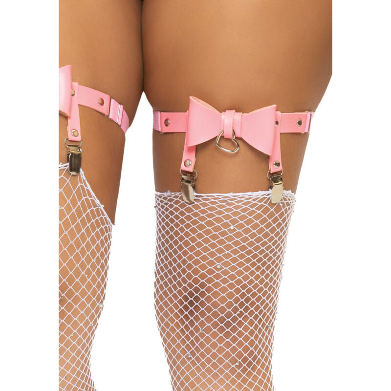 LEG AVENUE - GIARRETTIERA ALTA IN PELLE VEGANA TAGLIA UNICA - ROSA