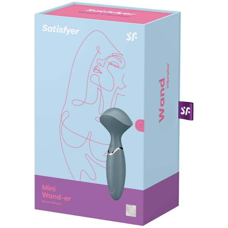 Mini Wand-er – Grigio – 6,3 pollici – 12 modalità – Satisfyer