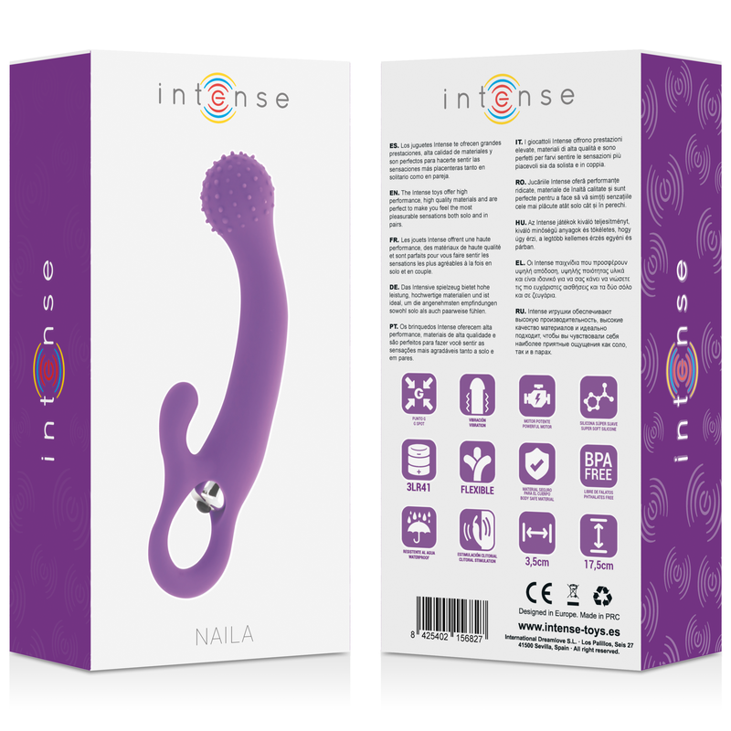 Vibratore punto G in silicone Naila Lilla 17,5 cm – INTENSO