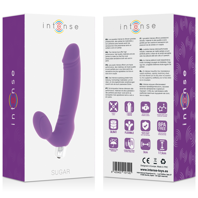 Vibratore in silicone Sugar Lilla | 17,5 cm x 3,0 cm | INTENSO
