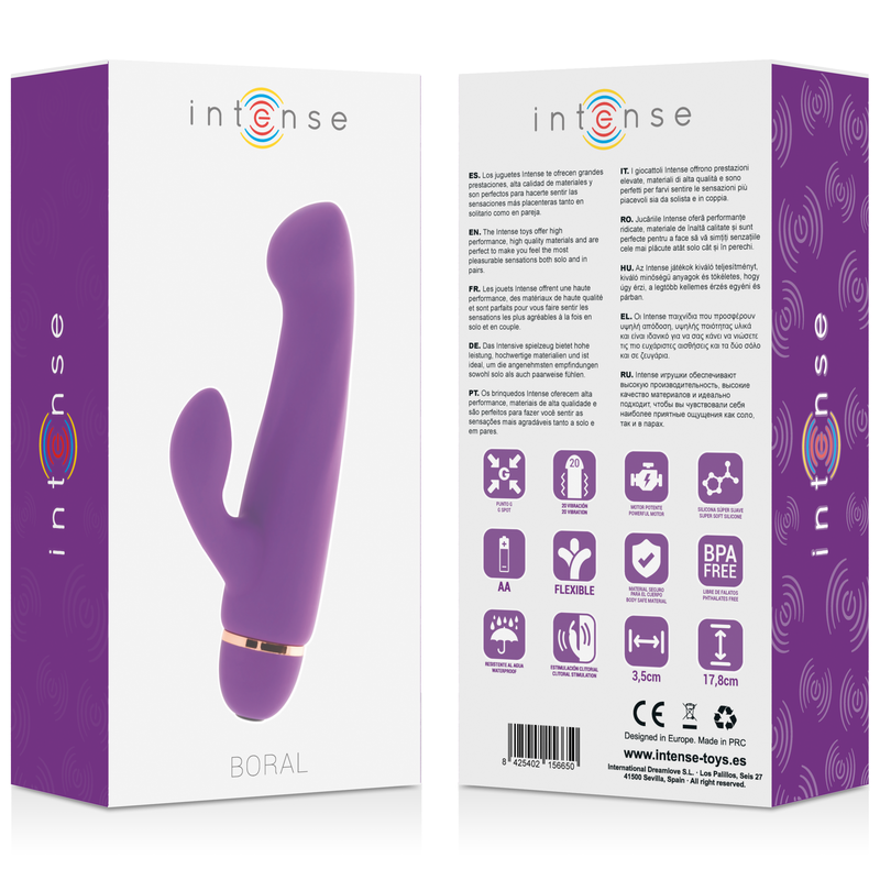 Vibratore Rabbit in Silicone Boral 20 Velocità - 17,8 cm - INTENSO