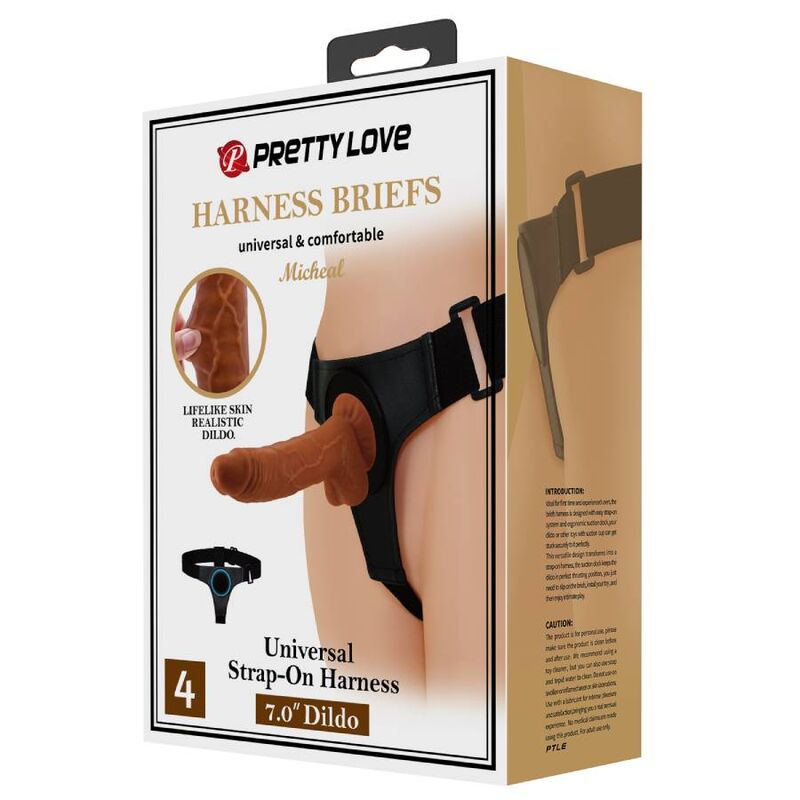 Slip con imbracatura e dildo realistico 20 cm - Strap-On universale - Pretty Love