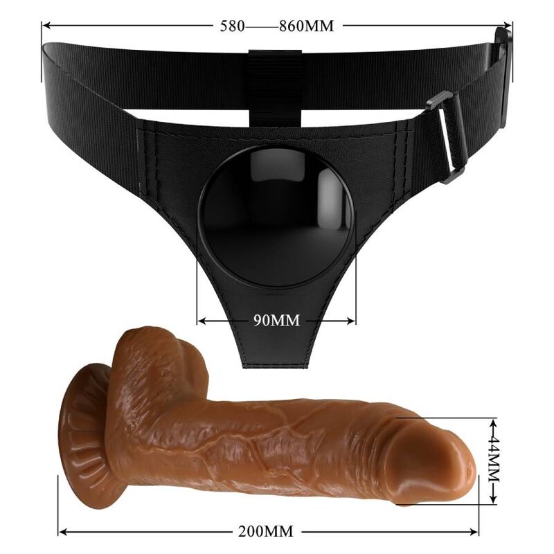 Slip con imbracatura e dildo realistico 20 cm - Strap-On universale - Pretty Love