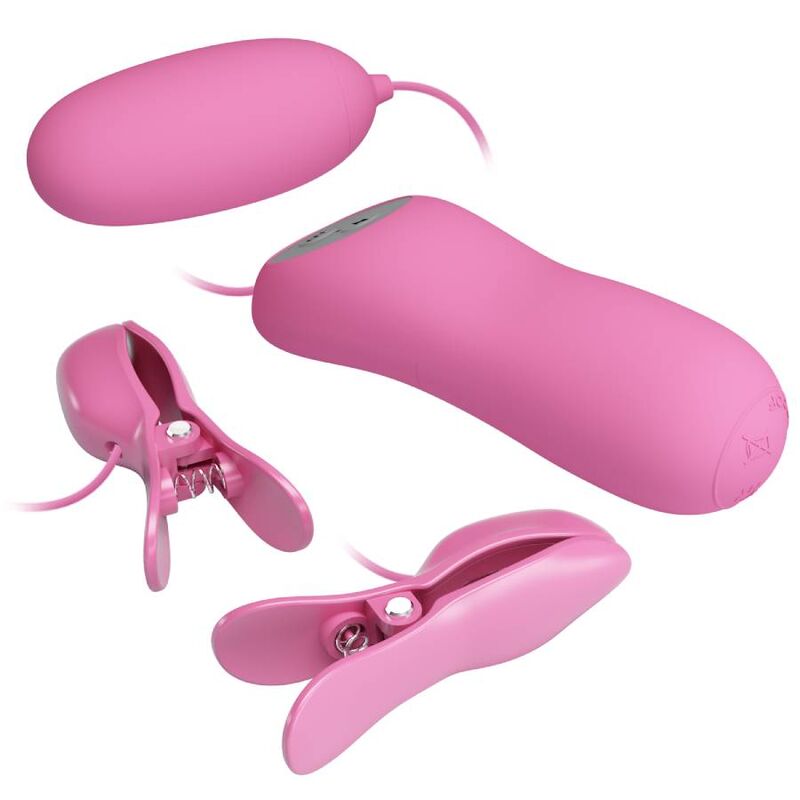 PRETTY LOVE - PINZETTE CON VIBRAZIONE ED ELETTROSHOCK ROSA