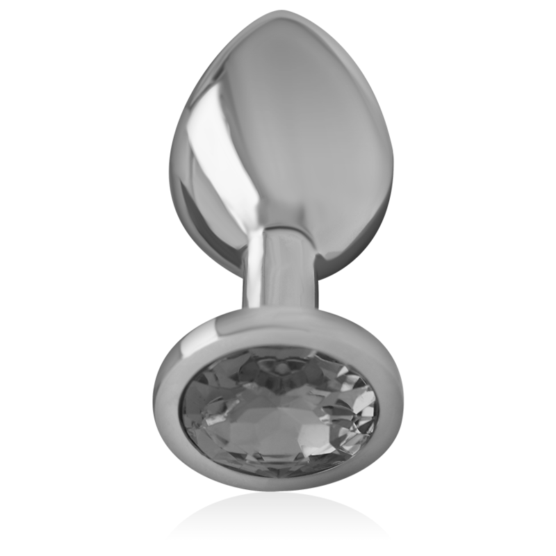 Plug anale in metallo e vetro nero – Taglia M – 8×3,3 cm – INTENSO