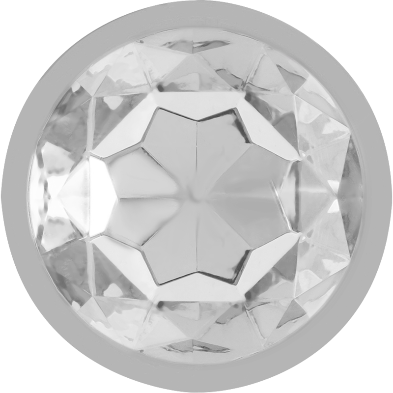 Plug anale in metallo alluminio 8 cm x 3,3 cm – Cristallo argento