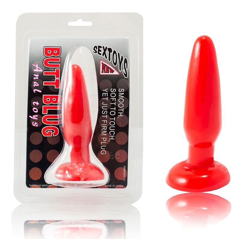 Piccolo plug anale rosso con ventosa | 15 cm x 4 cm | BAILE
