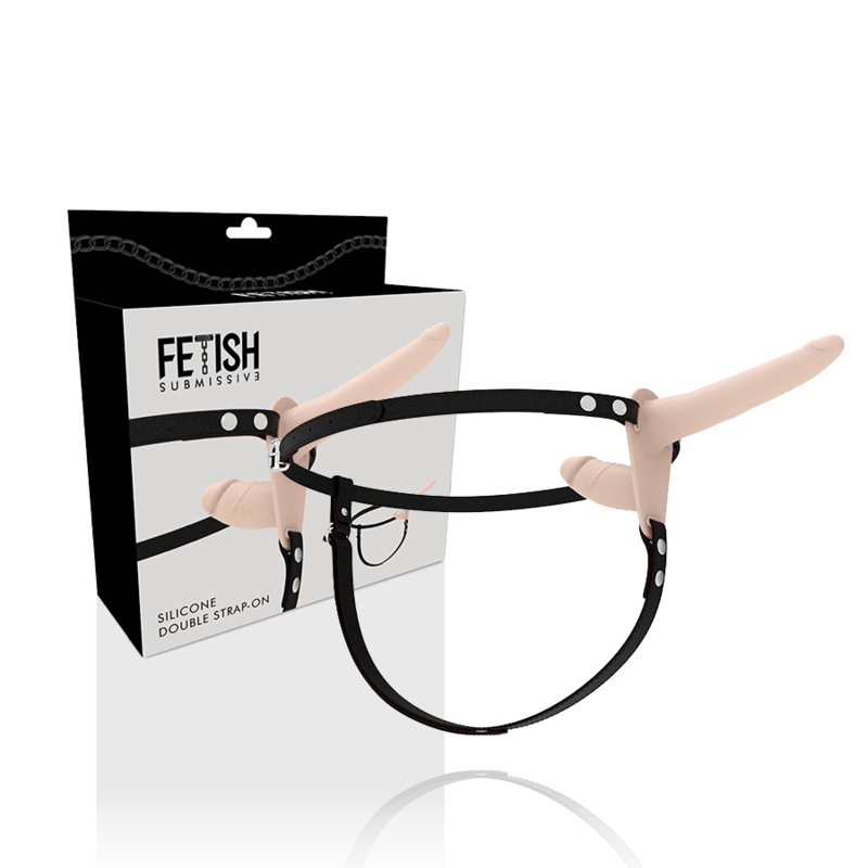 Imbracatura con strap-on a doppia penetrazione | 15,0 cm + 8,0 cm | Fetish Sottomesso