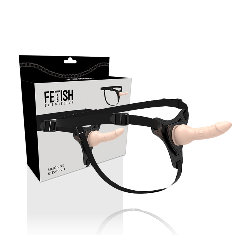 Imbracatura con strap-on e dildo realistico in silicone 16 cm color carne – Fetish Submissive