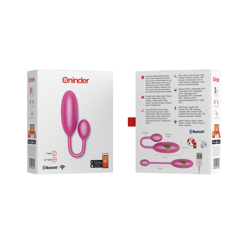 ONINDER - DENVER VIBRATING EGG NERO 7 X 2,7 CM APP GRATUITA