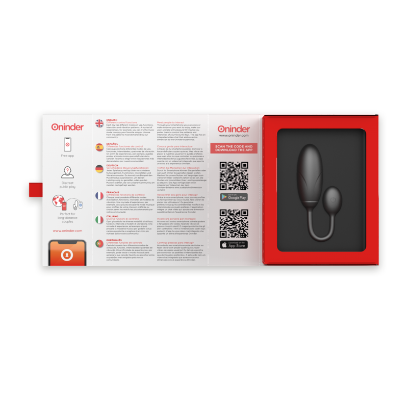 ONINDER - DENVER VIBRATING EGG NERO 7 X 2,7 CM APP GRATUITA