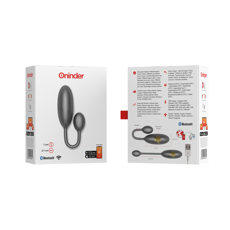 ONINDER - DENVER VIBRATING EGG NERO 7 X 2,7 CM APP GRATUITA