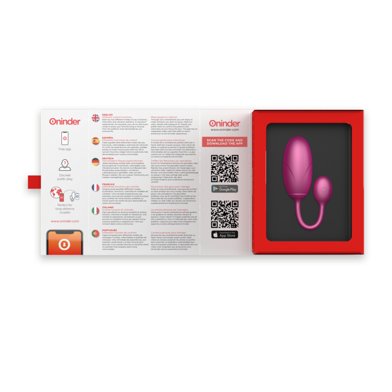 ONINDER - TOKYO UOVO VIBRANTE NERO 7,5 X 3,2 CM APP GRATUITA