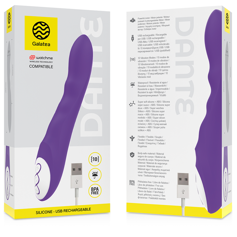 GALATEA - VIBRATORE DANTE LILLA COMPATIBILE CON LA TECNOLOGIA WIRELESS WATCHME