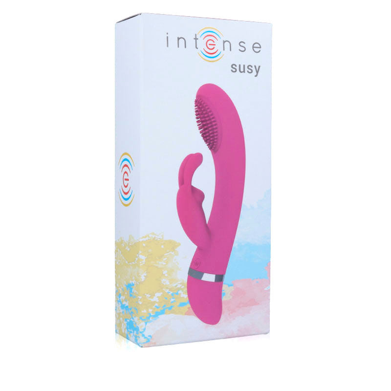 Susy Vibratore Coniglio in Silicone Oscillante Modalità Dito - 18,8 cm - INTENSO