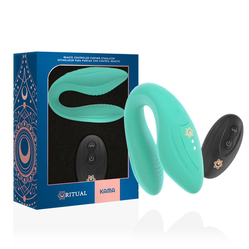 Vibratore per coppie Kama con telecomando – Aqua – RITHUAL