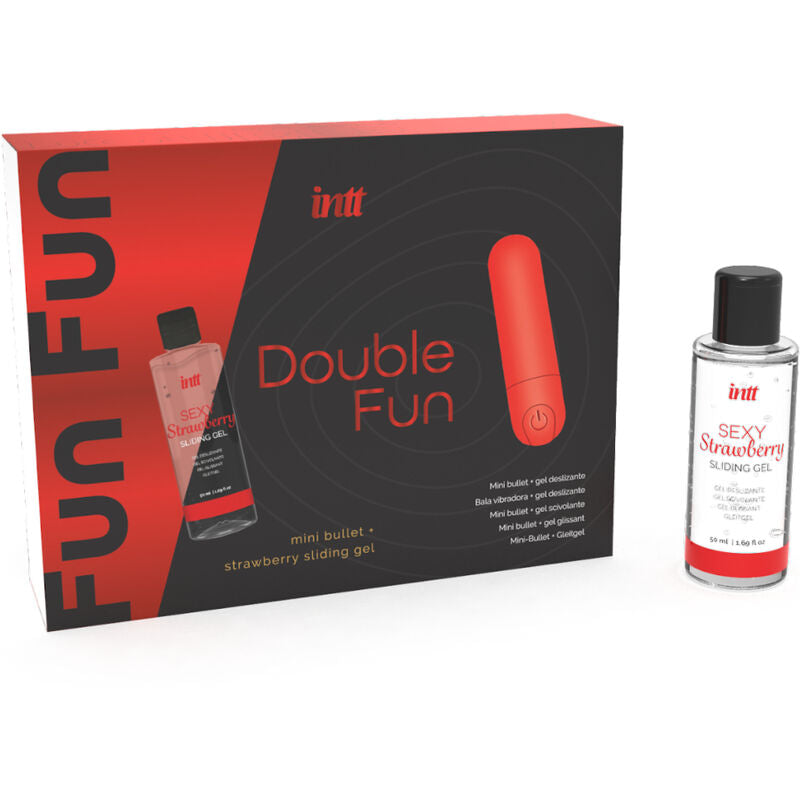 INTT RELEASES - KIT DOPPIO DIVERTIMENTO CON PROIETTILE VIBRANTE E GEL DA MASSAGGIO ALLA FRAGOLA