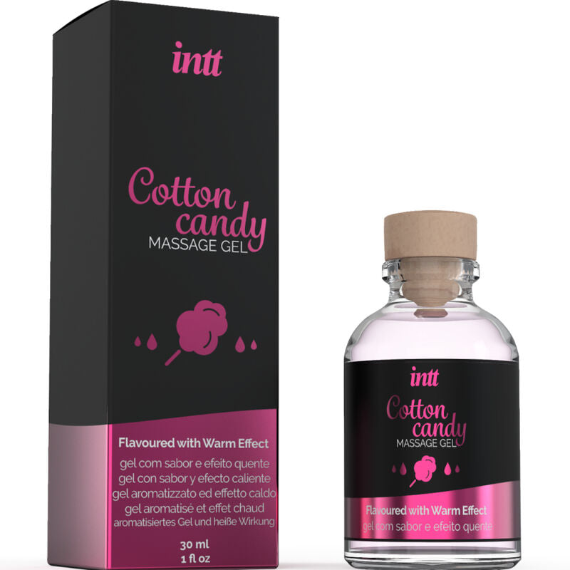 INTT MASSAGE & ORAL SEX - GEL PER MASSAGGI AL GUSTO DI ZUCCHERO FILATO ED EFFETTO RISCALDANTE