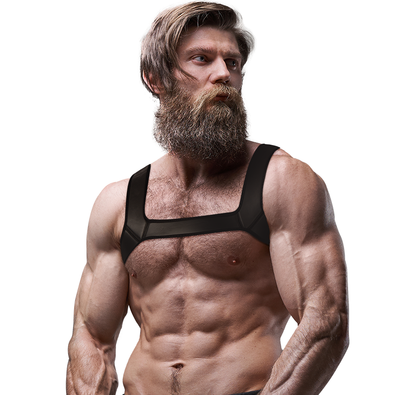 ATTEGGIAMENTO SOTTOMESSA FETISH - IMBRACATURA IN NEOPRENE PER UOMO TAGLIA L