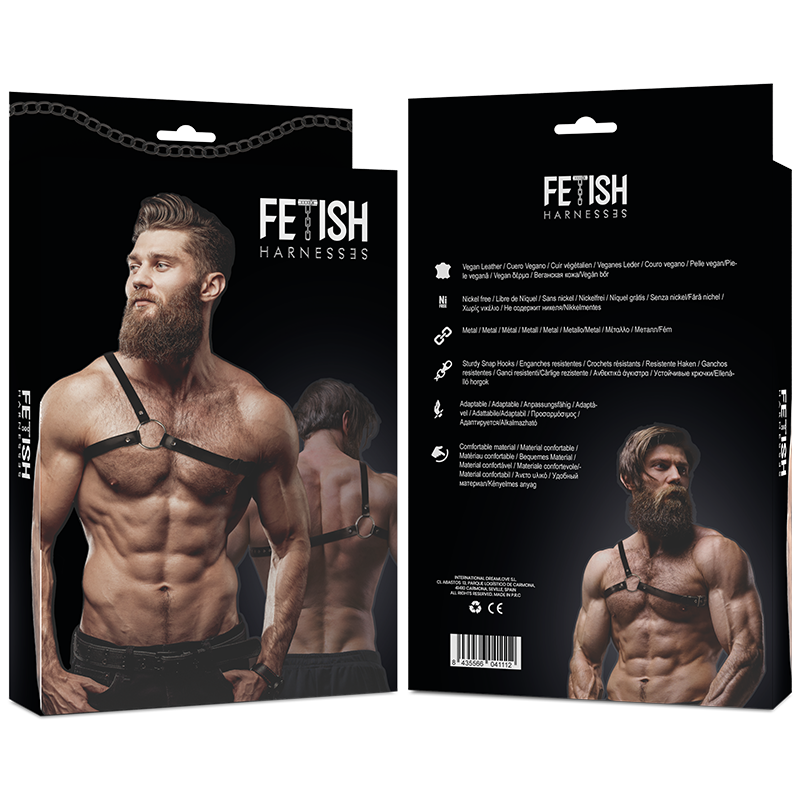 FETISH SUBMISSIVE - IMBRACATURA IN ECOPELLE CON SPALLE INCROCIATE DA UOMO ATTITUDE