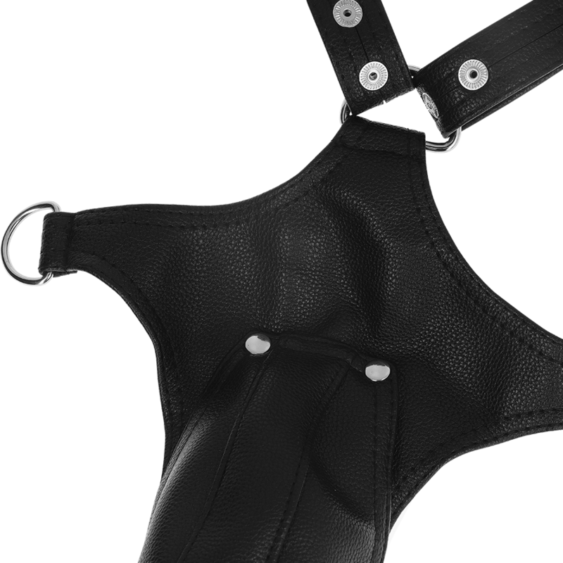 ATTEGGIAMENTO SOTTOMESSO FETISH - IMBRACATURA IN ECOPELLE A FORMA DI V DA UOMO