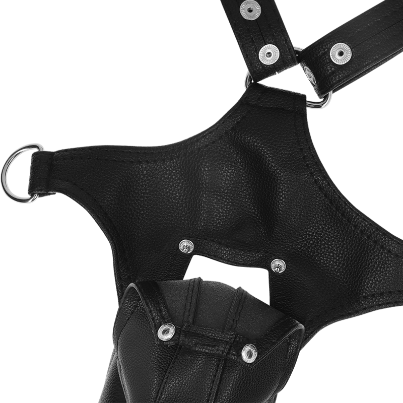 ATTEGGIAMENTO SOTTOMESSO FETISH - IMBRACATURA IN ECOPELLE A FORMA DI V DA UOMO
