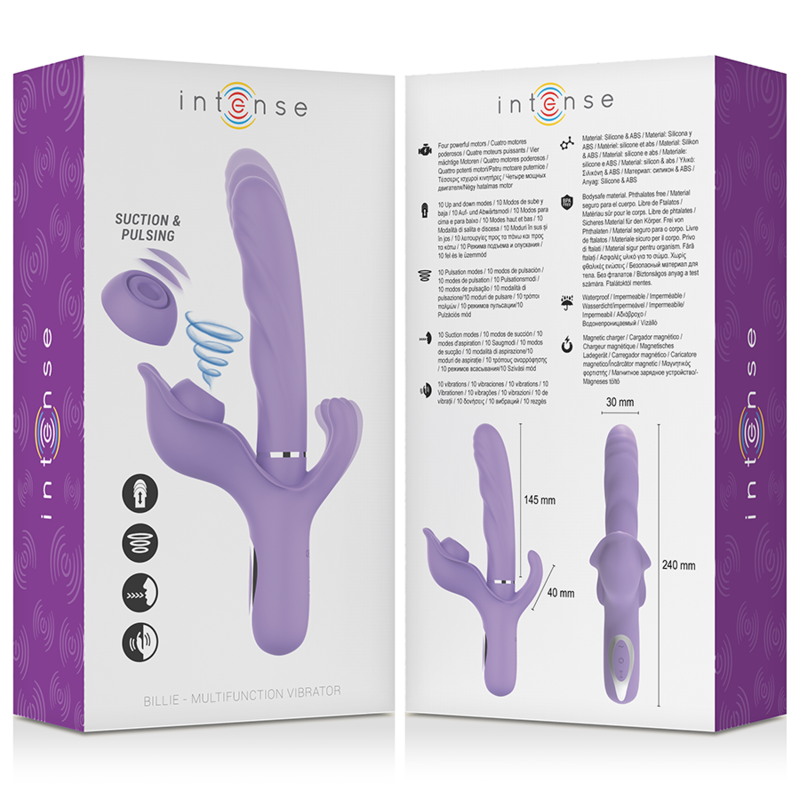 Vibratore multifunzione Billie - Su e giù, aspirazione, pulsazione - INTENSO
