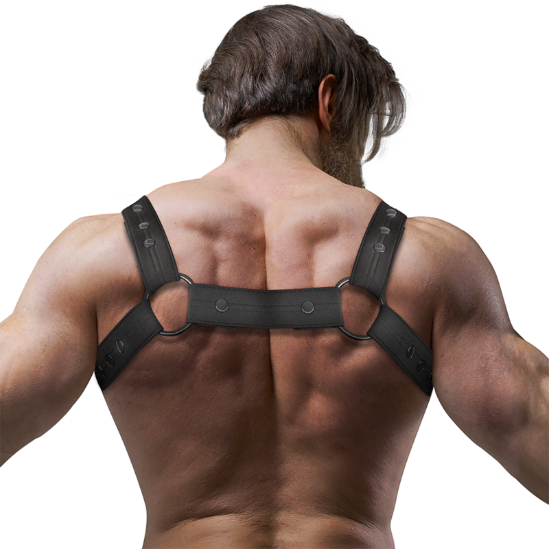 ATTEGGIAMENTO SOTTOMESSA FETISH - IMBRACATURA SPORTIVA REGOLABILE IN NEOPRENE PER UOMO