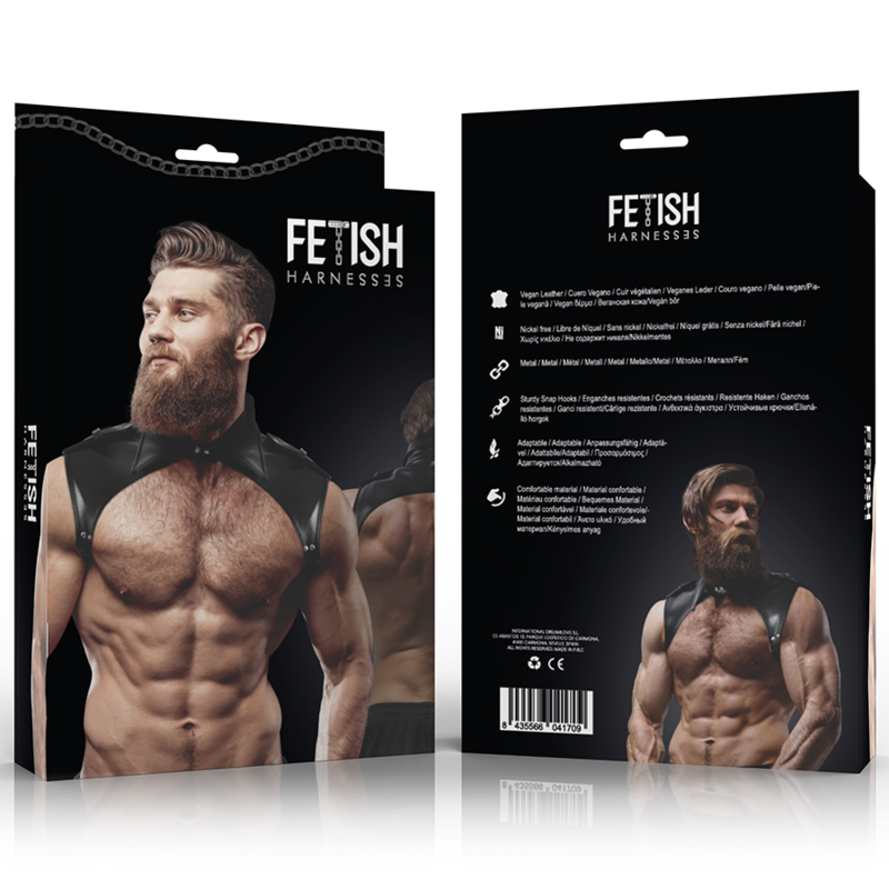ATTEGGIAMENTO SOTTOMESSO FETISH - IMBRACATURA REGOLABILE IN ECOPELLE MENS BRIGADE
