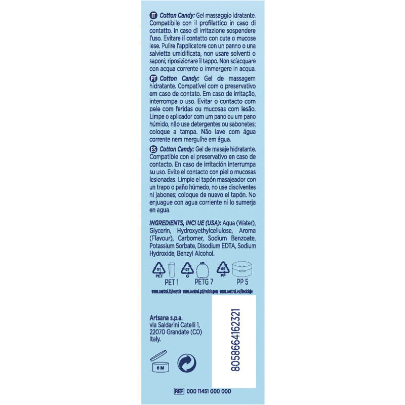 CONTROL - GEL DA MASSAGGIO ALLO ZUCCHERO FILATO 3 IN 1 200 ML