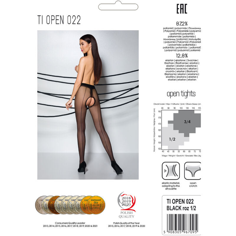 PASSION - TIOPEN 022 COLLANT NERO/ROSSO 3/4 20 DEN