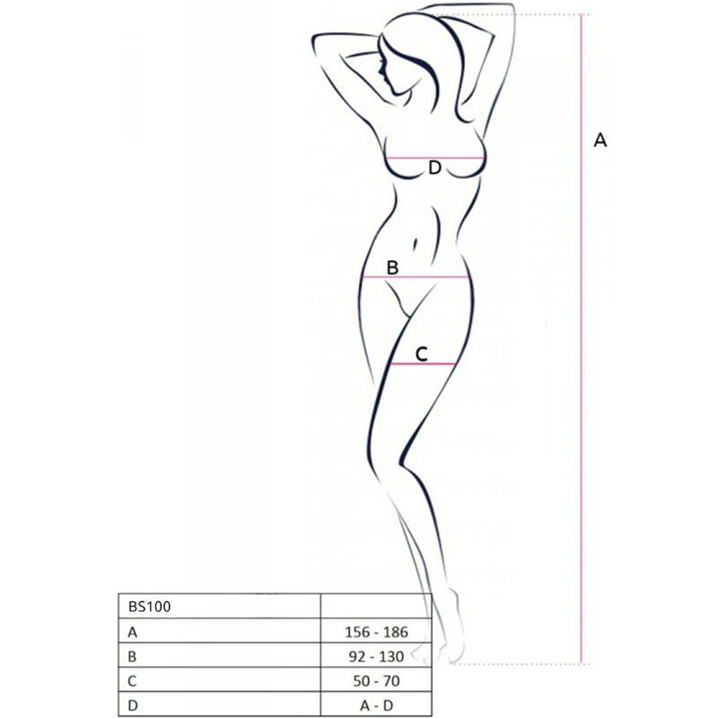 PASSION - BS100 BODYSTOCKING BIANCO TAGLIA UNICA