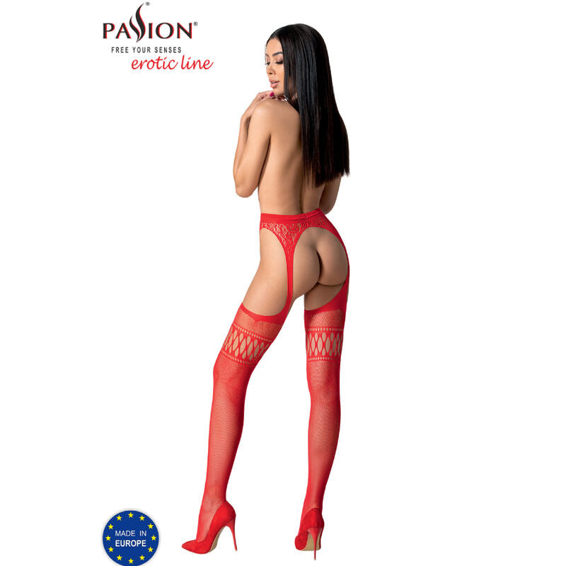 PASSION - S026 CALZE BIANCHE CON GIARRETTIERA TAGLIA UNICA