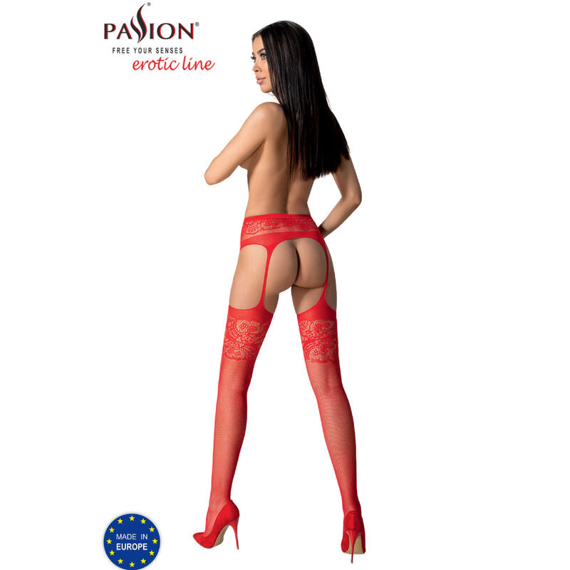 PASSION - S029 CALZE BIANCHE CON GIARRETTIERA TAGLIA UNICA