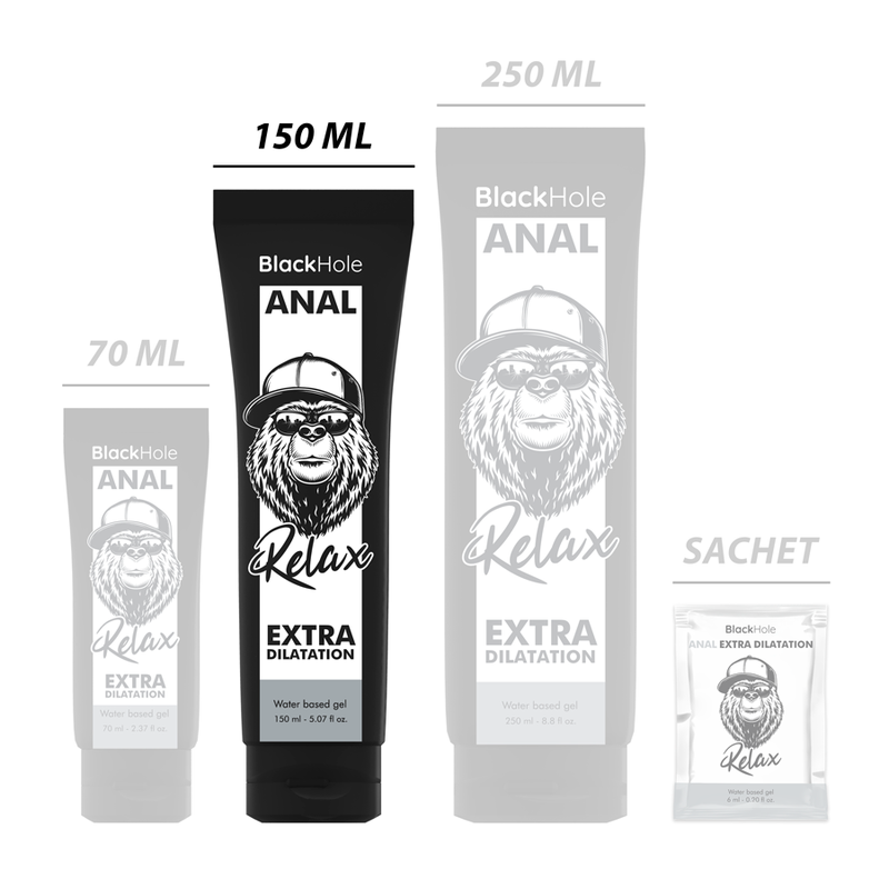 Gel dilatatore anale a base d'acqua | 150 ml | BLACK HOLE